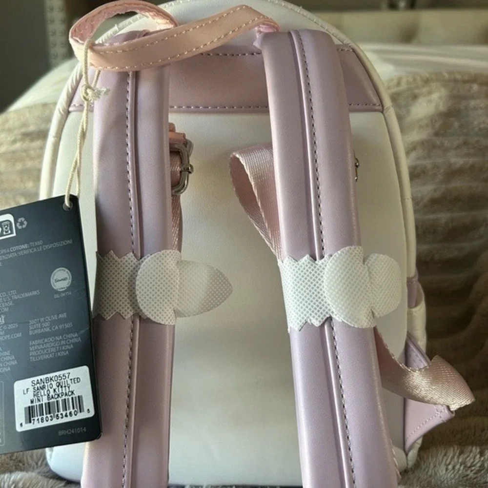 Loungefly Sanrio Hello Kitty Quilted Mini Backpack Lavender Cream SANBK0557 NWT
